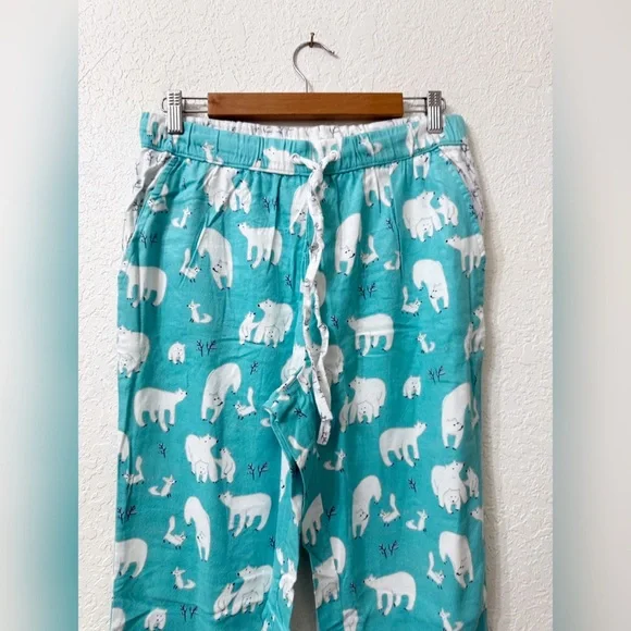 Munki Munki Polar Bear Print 2-Piece Flannel Pajama Set - S - Picture 9 of 15